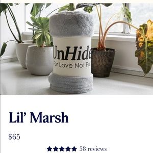 Unhide Lil' Marsh silver blue blanket 50” x 60”